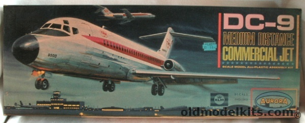 Aurora 1/72 DC-9 Medium Distance Commercial Jet - KLM Airlines, 356 plastic model kit